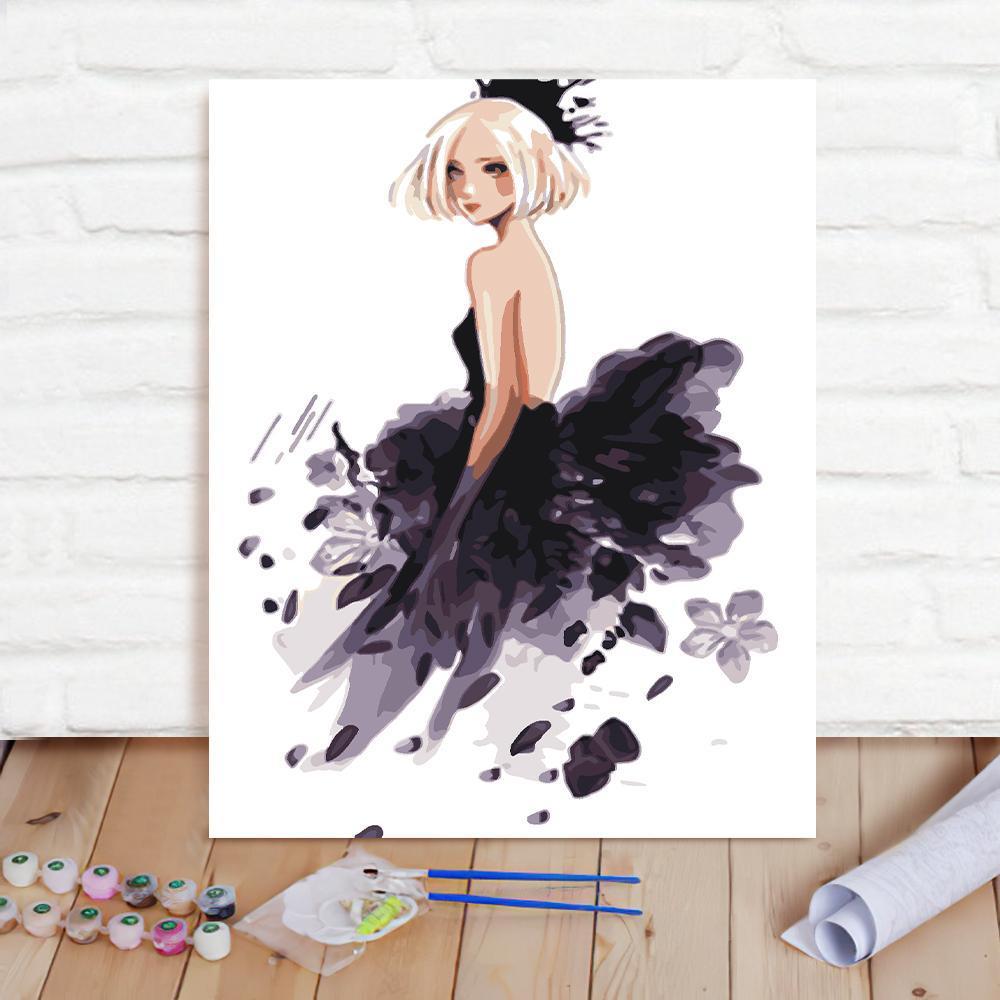 Custom Photo Painting Home Decor Wall Hanging-Girly Dress Painting DIY Paint By Numbers