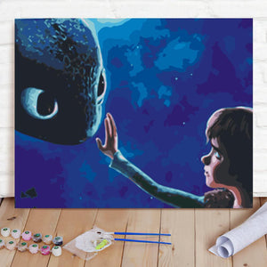 Custom Photo Painting Home Decor Wall Hanging-How To Train Your Dragon Painting DIY Paint By Numbers