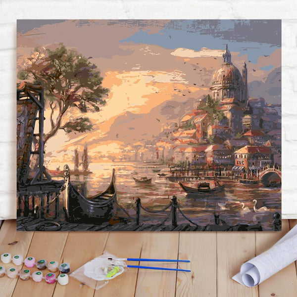Custom Photo Painting Home Decor Wall Hanging-Pretty Castle Painting DIY Paint By Numbers