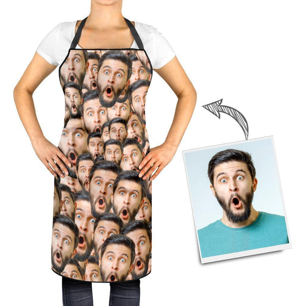Custom Face Mash Photo Apron Kitchen Cooking For Family