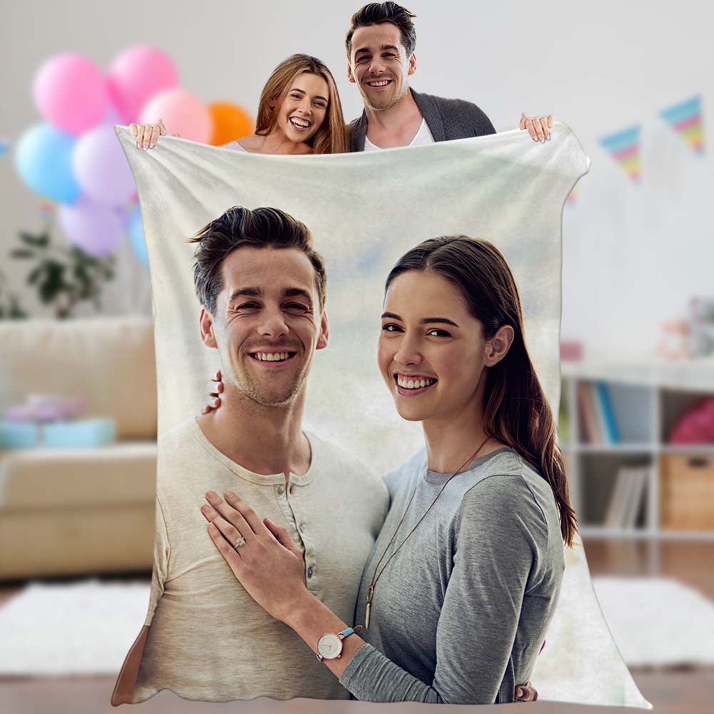 Original Birthday Gifts for Her Custom Couple Photo Blanket Personalized Picture Blanket