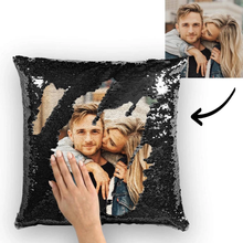 Custom Photo Sequin Pillow Multicolor Sequin Cushion 15.75inch*15.75inch Original Birthday Gifts