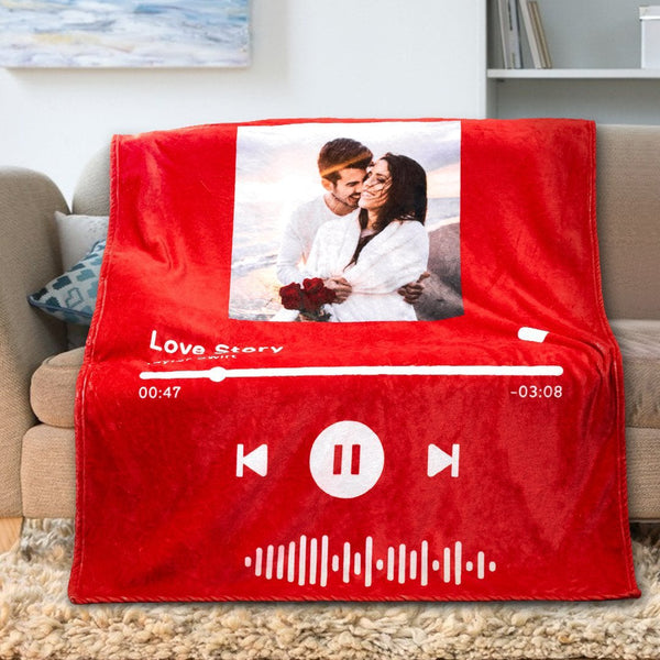 Birthdya Gifts Custom Music Code Personalized Fleece Blanket