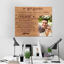 Personalized Gift Custom Family Photo Wall Decor Painting Canvas With Text - To Best Grandma