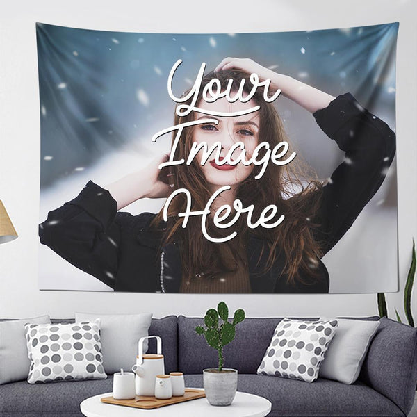 Custom Couple Photo Tapestry Wall Art Hanging Decoration  for Family
