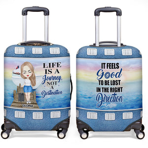Personalized Luggage Cover Custom Skin Hair Clothes Quote and Name