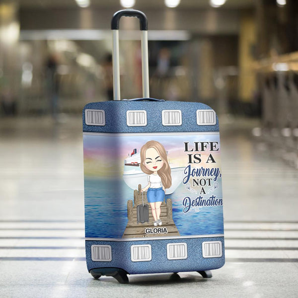 Gifts for Her Personalized Luggage Cover Custom Image Print Life is a Journey