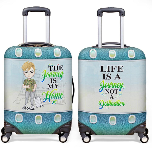 Gifts for Him Personalized Luggage Cover Custom Image The Journey is My Home
