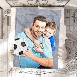 Custom Photo Blanket  Gift for Dad