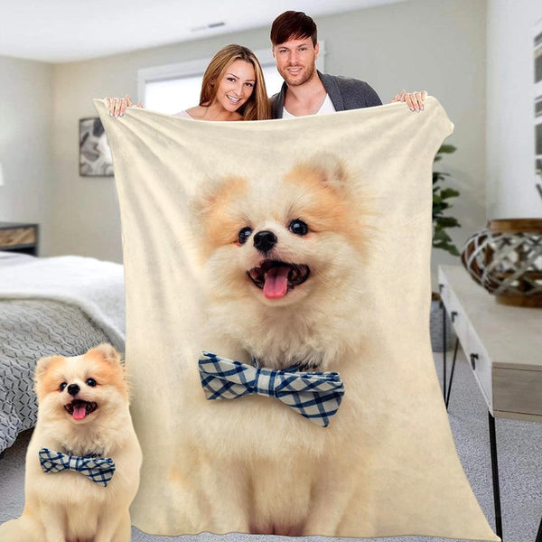 Personalized Pets Dog Photo Fleece Blanket Custom Photo Blanket