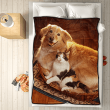 Personalized Pets Dog Photo Fleece Blanket Custom Photo Blanket