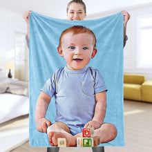Custom Painted Art Portrait Fleece Blanket Personalized Baby Photo Blankets Gifts for Baby