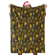Christmas Blanket Gift Merry Christmas Blanket Golden Snowman Fleece Blanket