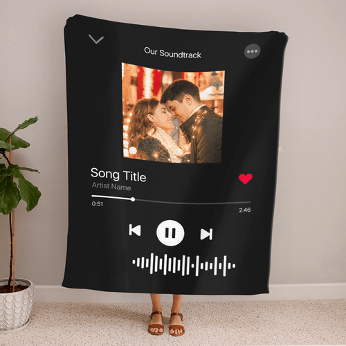 Custom Music Code Personalized Fleece Blanket