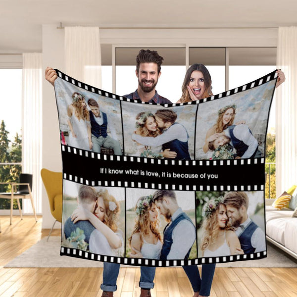 Gift for Dad Custom Photo Blankets Personalized Album Blanket with Your Photos