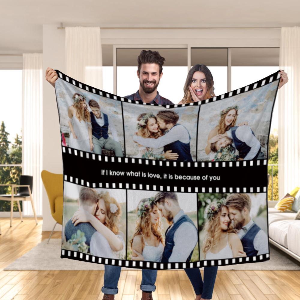 Gift for Dad Custom Photo Blankets Personalized Album Blanket with Your Photos