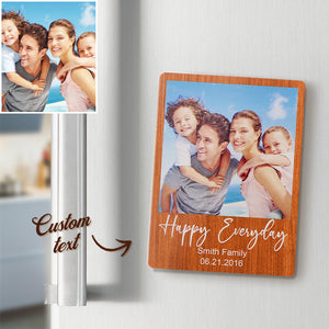 Custom Photo Engraved Fridge Magnet Couple Home Gifts