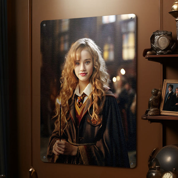 Personalized Face Harry Potter Metal Poster Custom Photo Gifts for Son / Kids - customphototapestry
