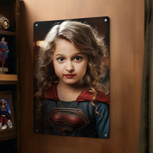 Personalized Face Superwoman Metal Poster Custom Photo Portrait Gifts for Her / Mother - customphototapestry