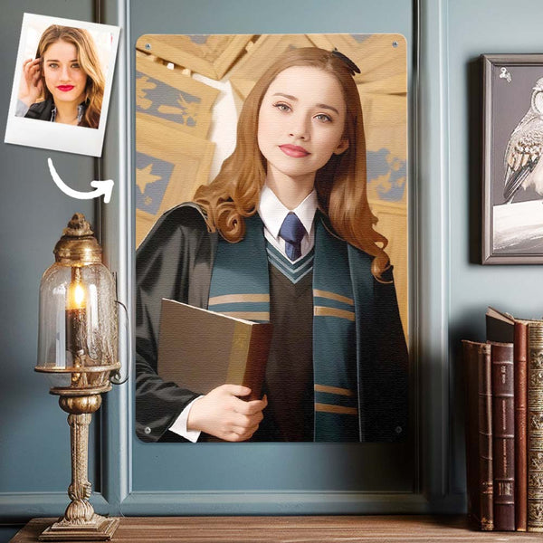 Personalized Face Slytherin House Gifts for Girls Metal Poster Custom Photo Portrait - customphototapestry