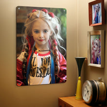 Personalized Face Harley Quinn Gifts for Girls Metal Poster Custom Photo Portrait - customphototapestry