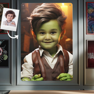 Personalized Face Hulk Metal Poster Custom Photo Gifts for Kids