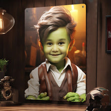Personalized Face Hulk Metal Poster Custom Photo Gifts for Kids - customphototapestry