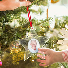 Custom Photo Angel Decoration Star Shaped Hanging Acrylic Ornament Christmas Day Memorial Gift