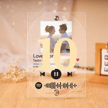 Scannable Spotify Code Acrylic Plaque Custom Photo Wedding Table Numbers Decor