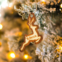 Personalised Engraved Wooden Reindeers Christmas Tree Decoration First Christmas Name Ornament