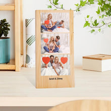 Custom Wood Photo Plaque Personalized Text Wood Frame Wood Photo Blocks Vertical Version Gift for Her