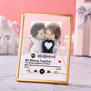 Personalized Spotify Code Music Plaque Acrylic Glass Art Plaque with Golden Frame