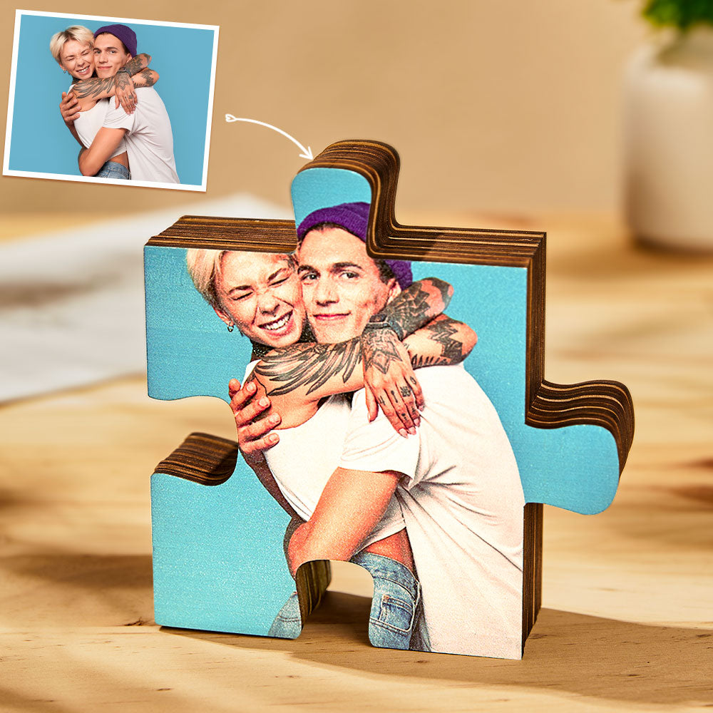 Custom Photo Jigsaw Frame Decoration Personalized Picture Puzzle Piece  Desktop Decoration - 