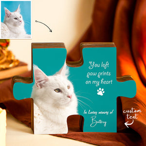 Custom Pet Photo Text Jigsaw Frame Decoration Personalized Picture Memorial Frame