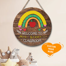 Custom Rainbow Teacher Name Door Sign, Welcome Sign Gift for Teacher - 