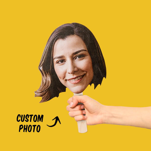 Custom Photo Face Affixed On A Stick To Give A Special Gift To Friends