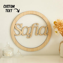 Custom Engraved Wooden Block Circular Name Wall Label A Special Gift For Friends