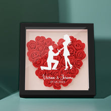 Custom Flower Shadow Box Personalized Name Flower Shadowbox Frame Gift for Couple