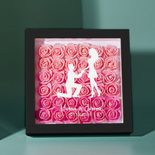 Custom Flower Shadow Box Personalized Name Flower Shadowbox Frame Gift for Couple