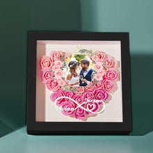 Custom Photo Flower Shadow Box Personalized Infinity Flower Shadowbox Frame Gift for Couple
