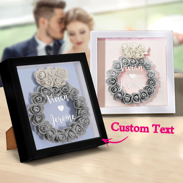 Custom Flower Shadow Box Personalized Wedding Ring Flower Shadowbox Frame Gift
