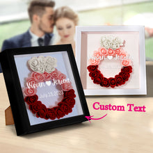 Custom Name Flower Shadow Box Personalized Wedding Ring Flower Shadowbox Frame Gift