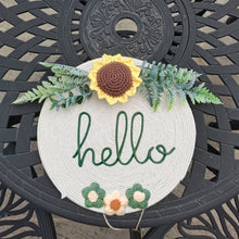 Welcome Door Sign Crocheted Flower Yarn Front Door Decorations Unique Gifts