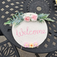 Welcome Door Sign Crocheted Flower Yarn Front Door Decorations Unique Gifts
