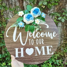 Welcome Door Sign Crocheted Flower Front Door Decorations Unique Gifts