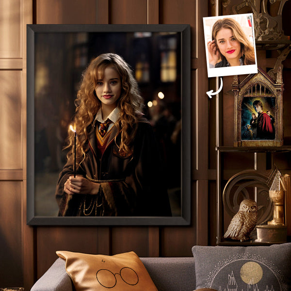 Custom Face Hermione Wooden Frame Personalized Photo Gifts for Her - customphototapestry