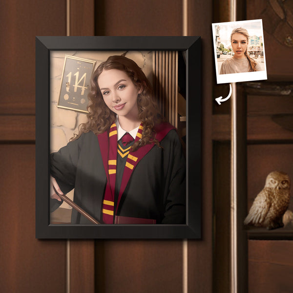 Custom Face Frame Ravenclaw Personalized Portrait Hogwarts Gifts for Girls - customphototapestry