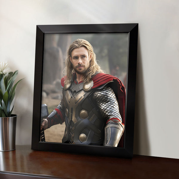 Personalized Face Thor Frame Gifts for Him Custom Portrait from Photo - customphototapestry