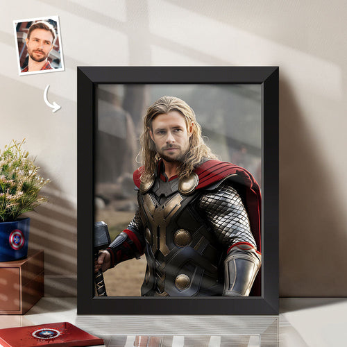 Personalized Face Thor Frame Gifts for Him Custom Portrait from Photo