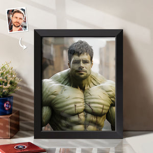 Custom Face Frame Hulk Gifts for Him Personalized Portrait Home Decor